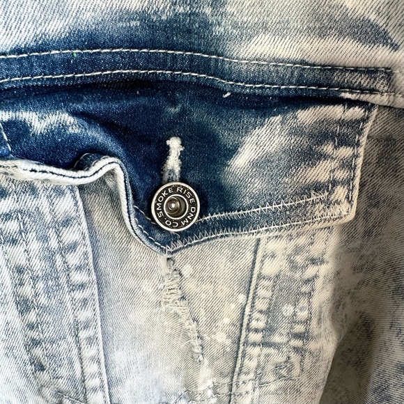 Smoke Rise Acid Washed Denim Jacket for Men - Picture 3 of 7